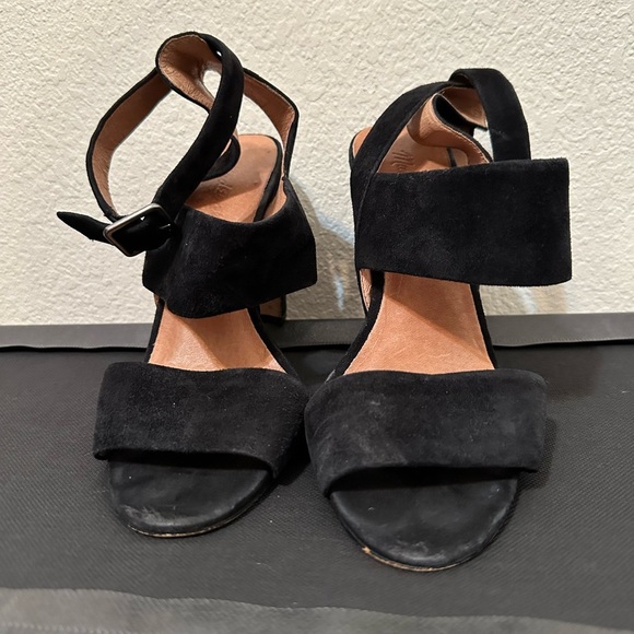 MADEWELL Octavia Black Suede Block Heel Sandal High Heels - Picture 3 of 11